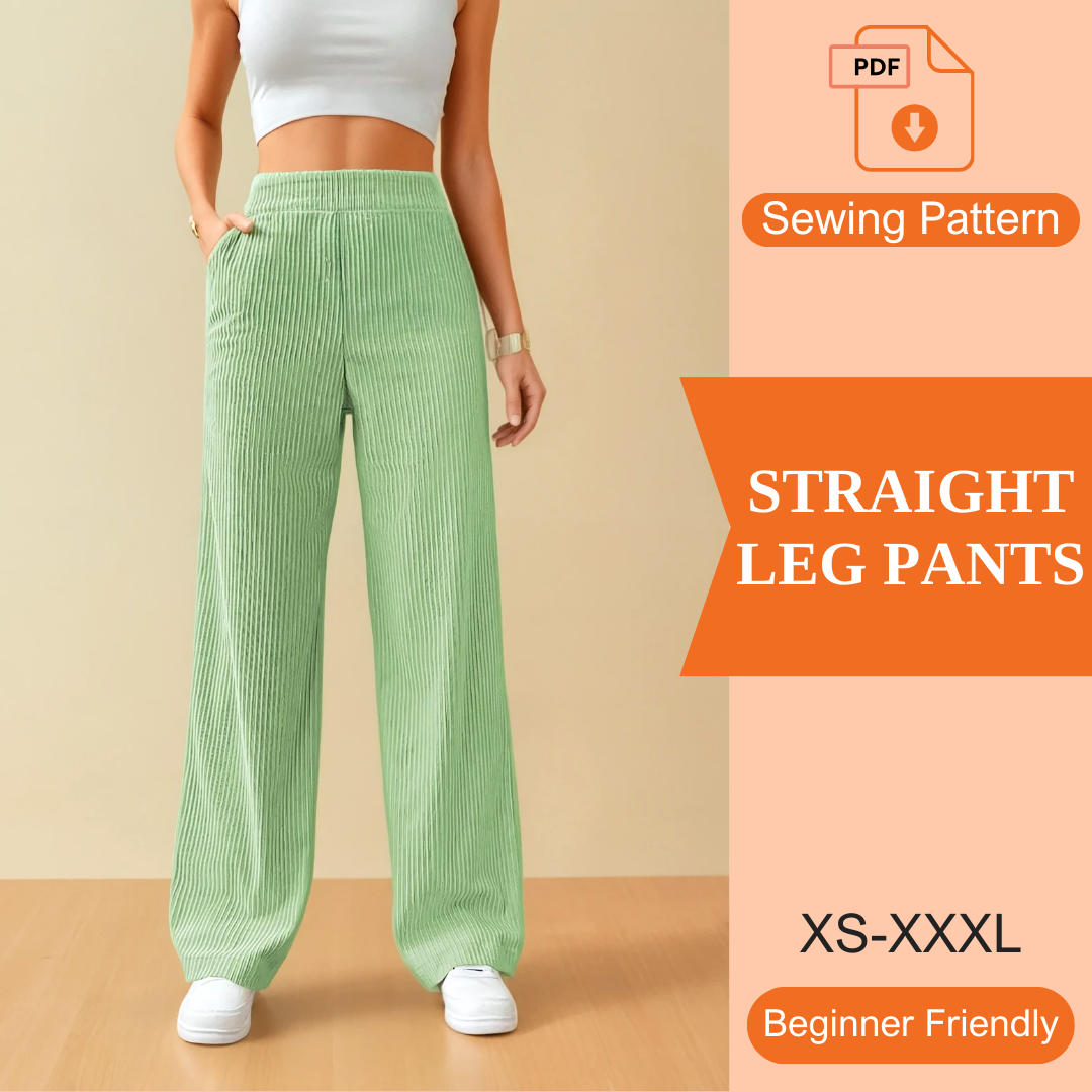 Straight Leg Pants PDF Sewing Pattern – Udosew