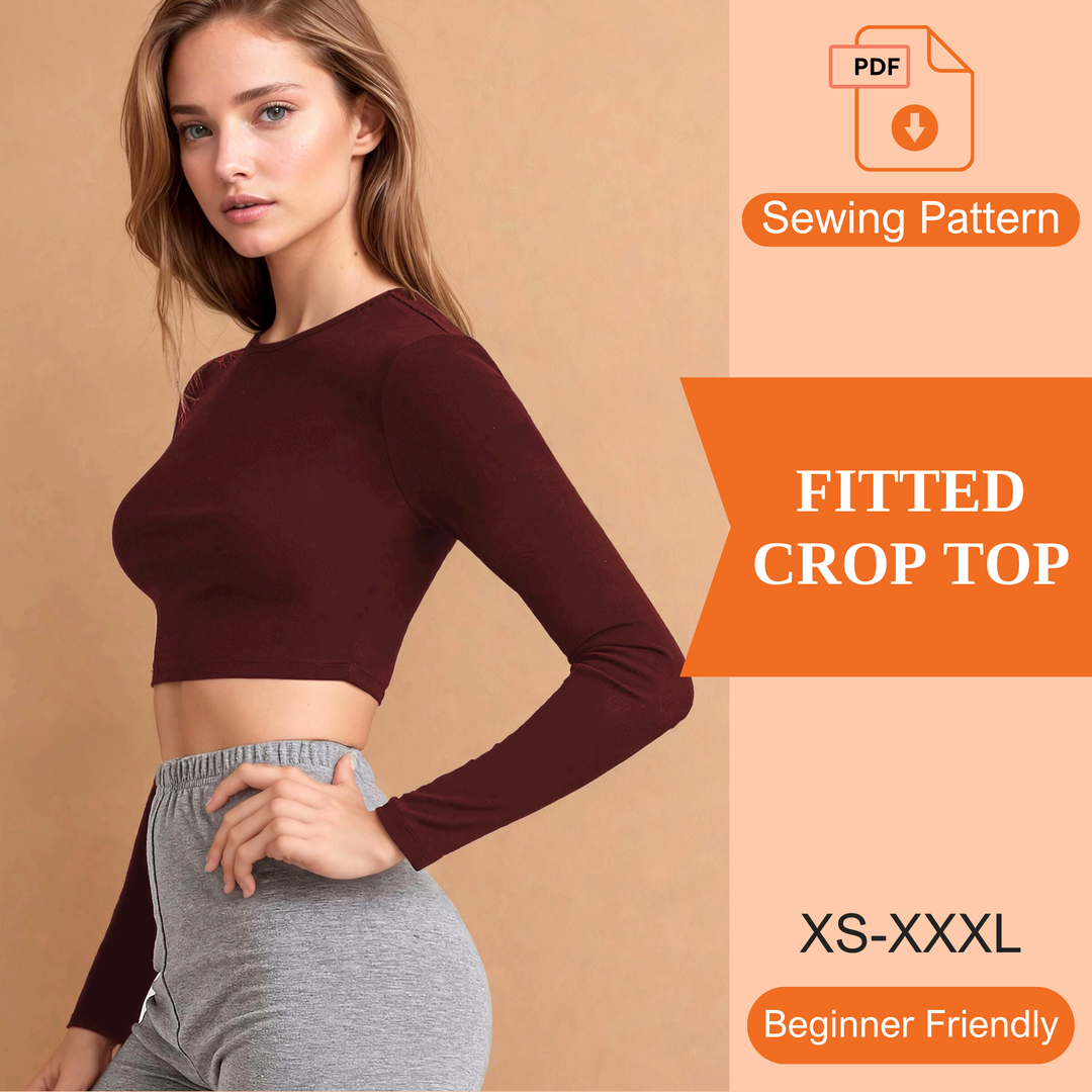 Fitted Crop Top PDF Sewing Pattern