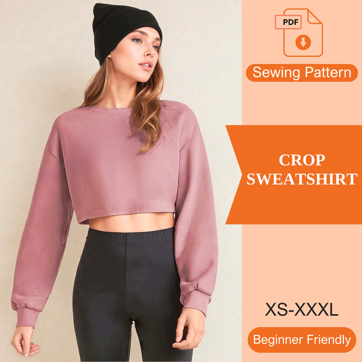 Crop Sweatshirt PDF Sewing Pattern