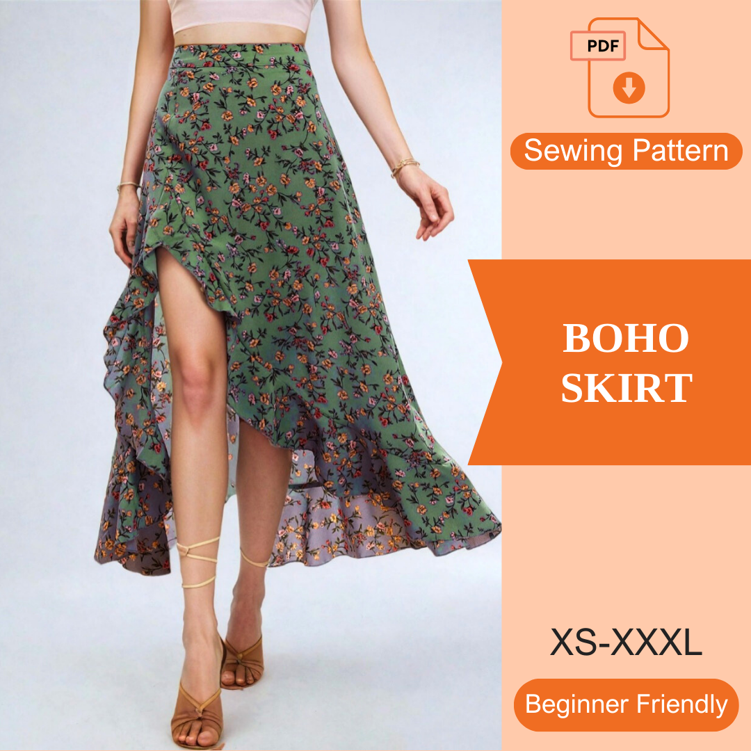 Boho Skirt PDF Sewing Pattern