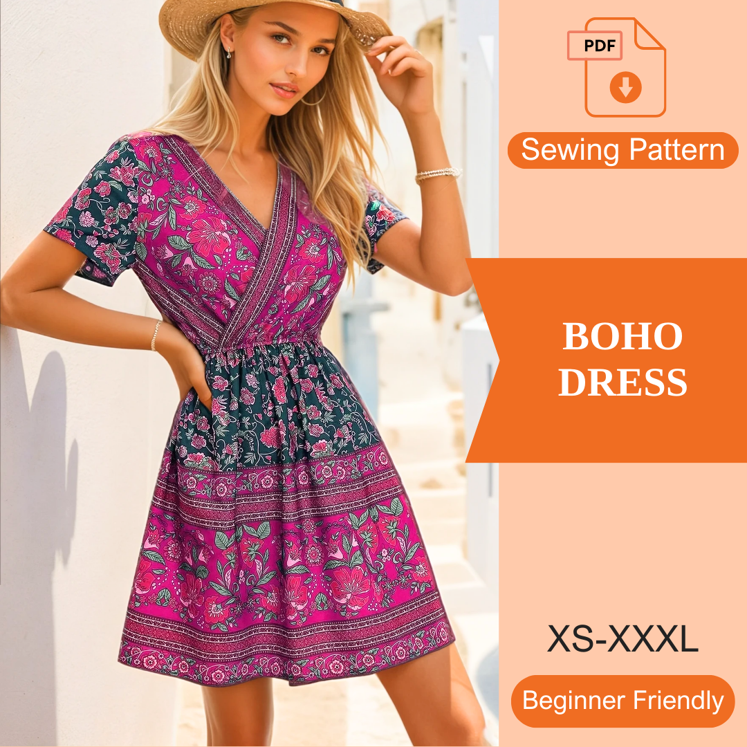 Boho Dress PDF Sewing Pattern – Udosew