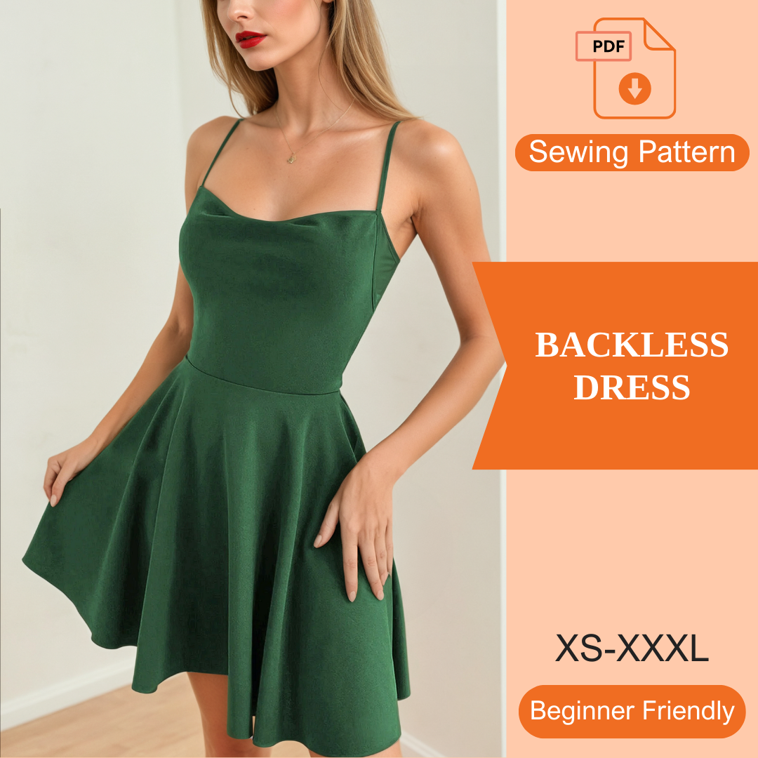 Backless Dress PDF Sewing Pattern