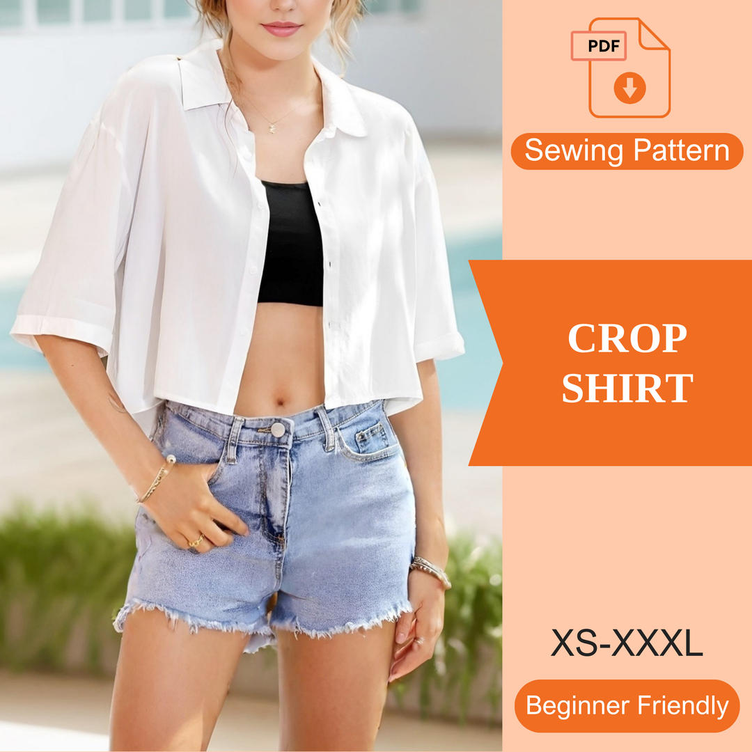 Crop Shirt PDF Sewing Pattern