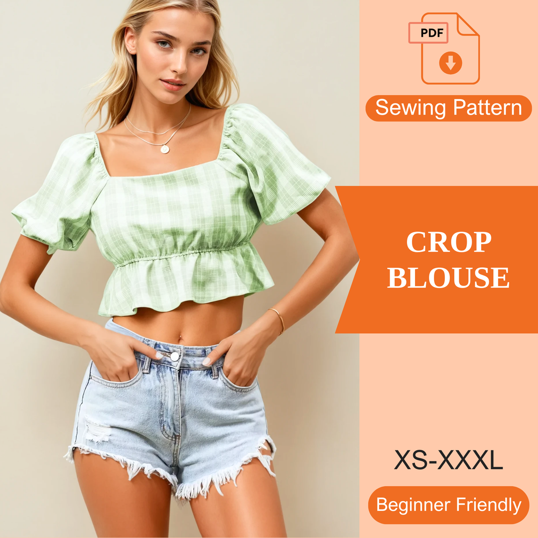 Crop Blouse PDF Sewing Pattern