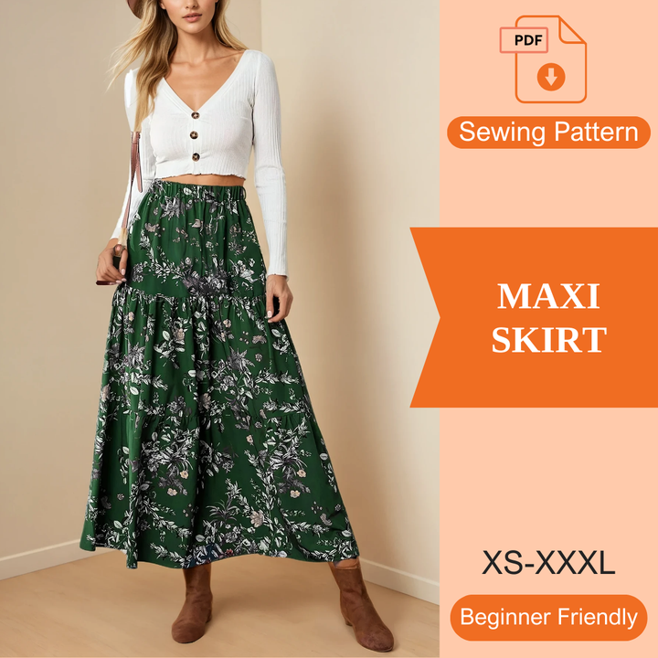 Maxi Skirt PDF Sewing Pattern