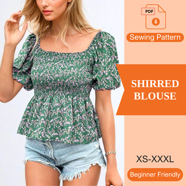 Shirred Blouse PDF Sewing Pattern