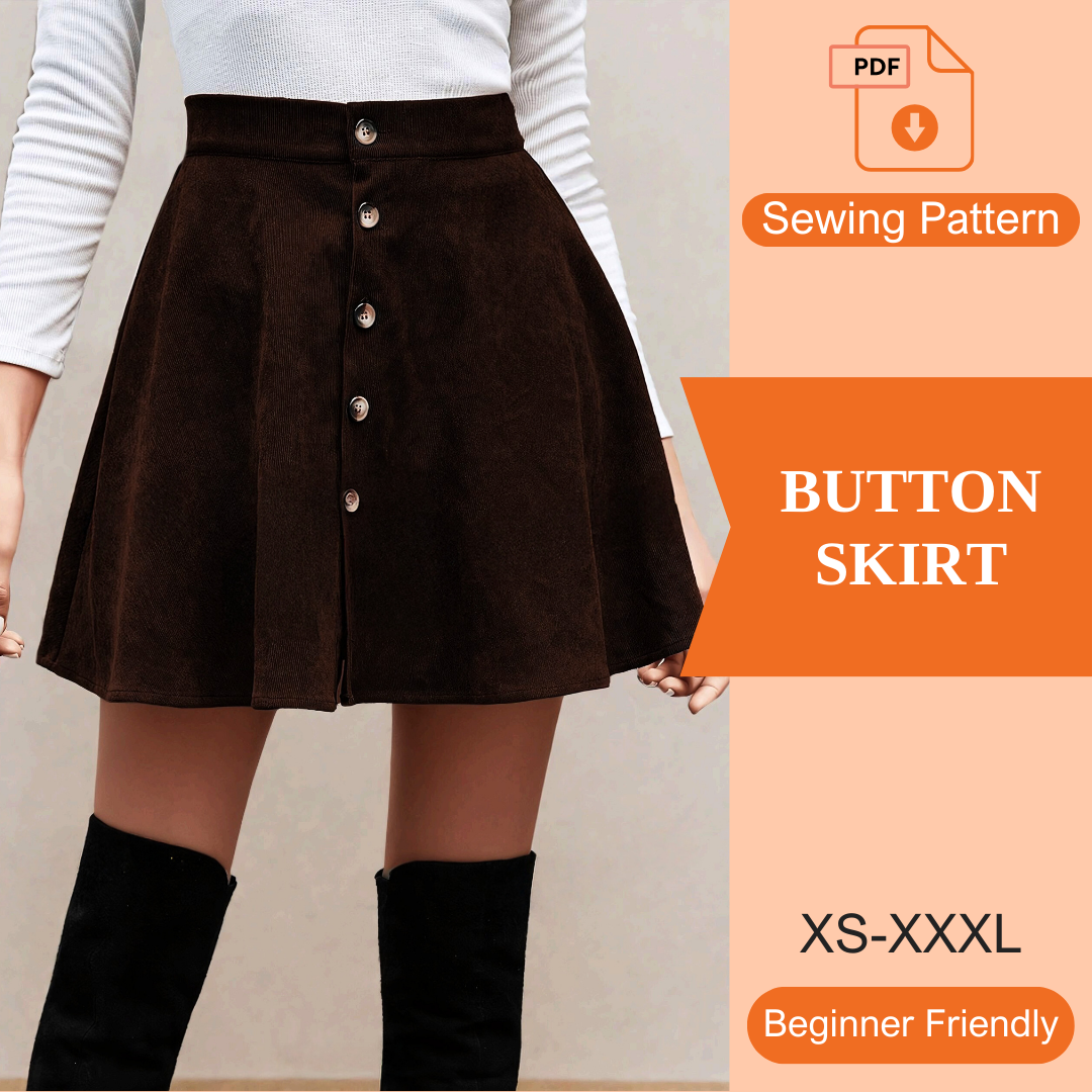 Button Skirt PDF Sewing Pattern