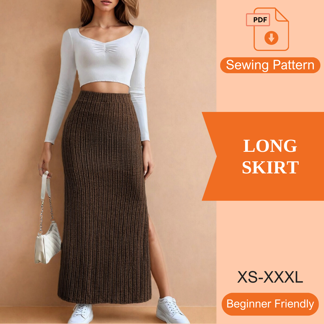 Long Skirt PDF Sewing Pattern