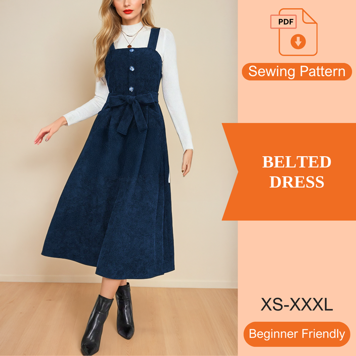 Belted Dress PDF Sewing Pattern