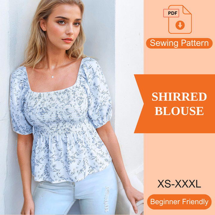 Shirred Blouse PDF Sewing Pattern