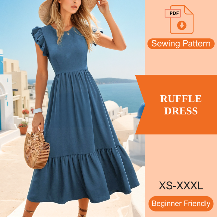 Ruffle Dress PDF Sewing Pattern