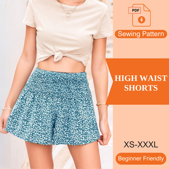 High Waist Shorts PDF Sewing Pattern